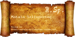 Matala Szilveszter névjegykártya